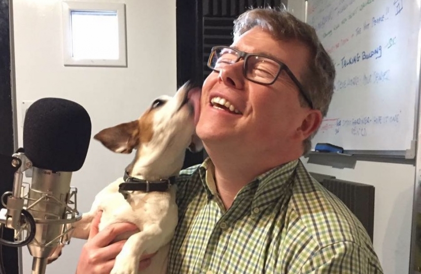 Dog lover Peter Gibson with Jack Russel 