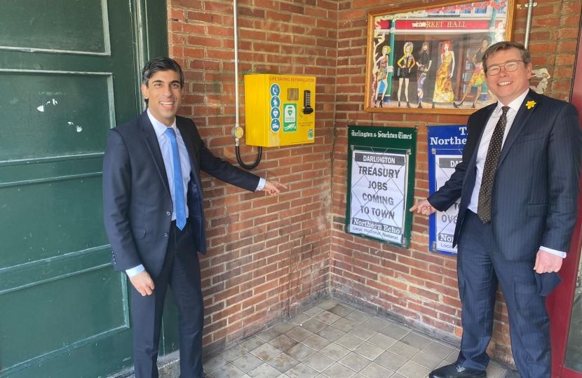 Rishi Sunak MP visits Darlington MP, Peter Gibson.