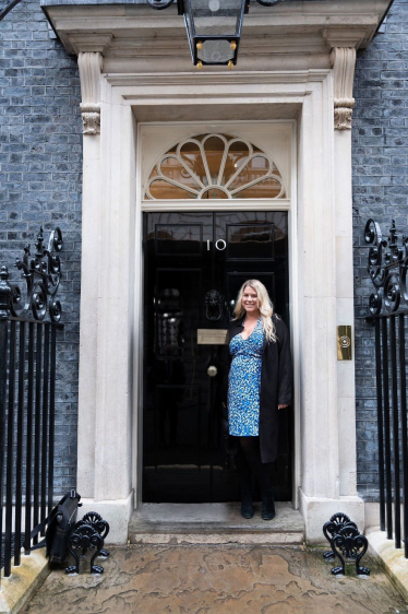 Anna Caygill, Service Manager of Family Help Darlington in Downing Street